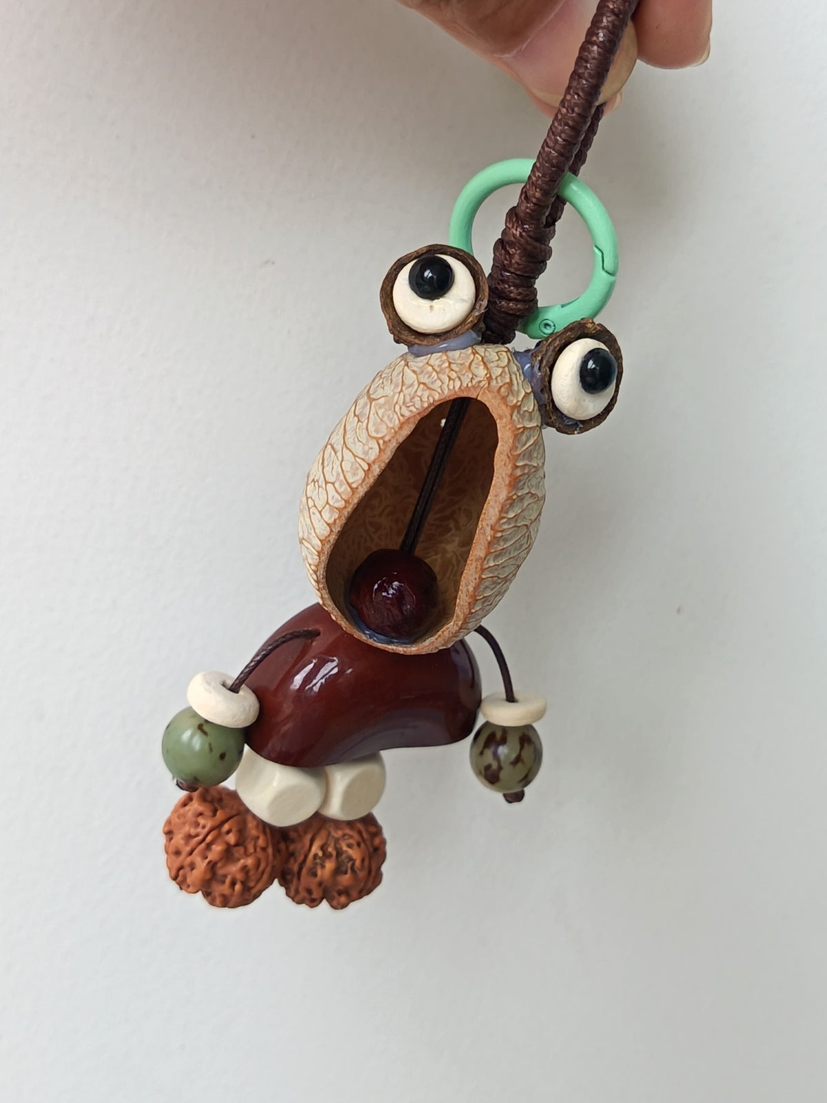 Handcrafted Nut Shell Funny Keychain
