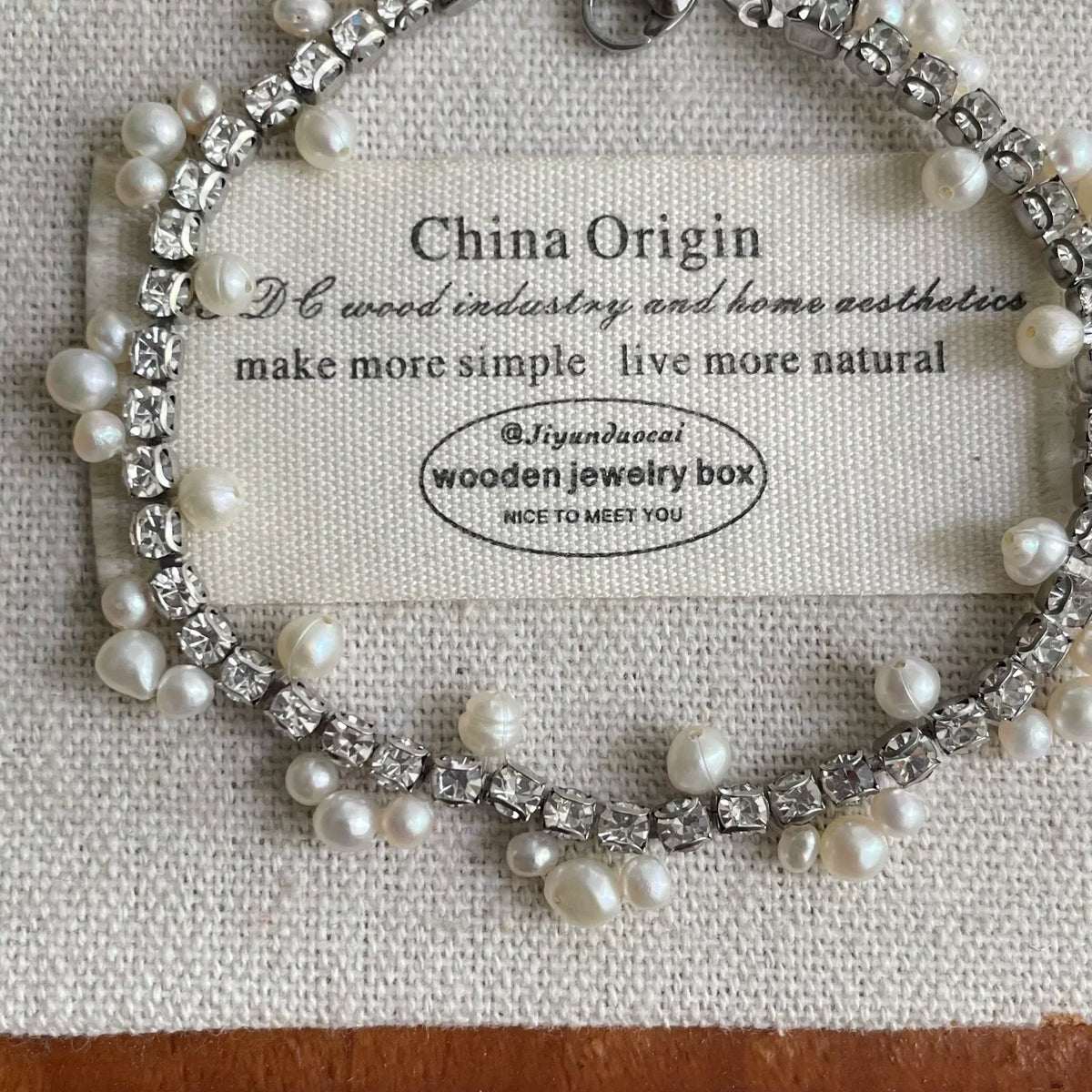 Natural Pearl Titanium Steel Lace Bracelet