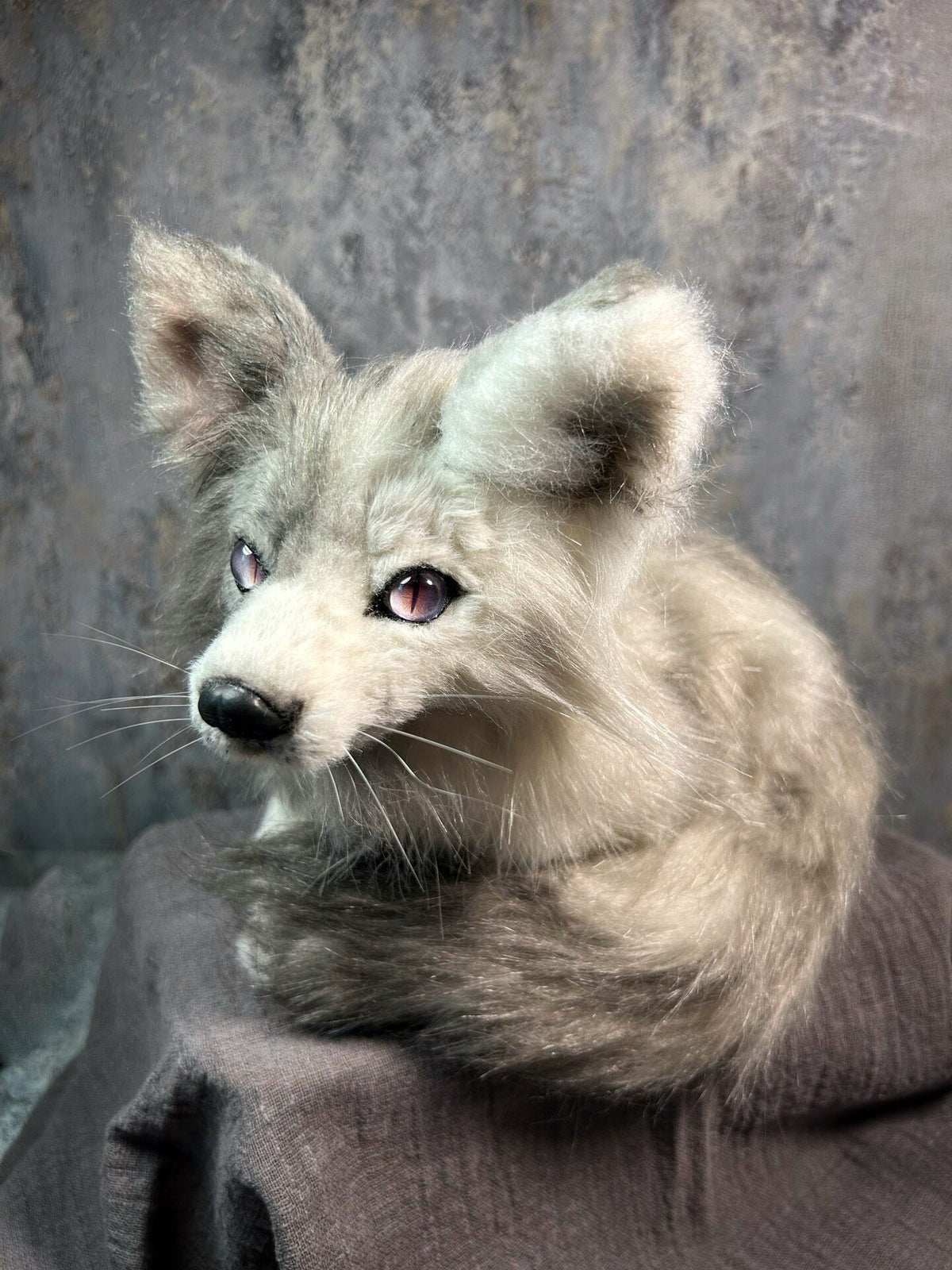 Handmade Fox Plush Doll with Articulated Frame