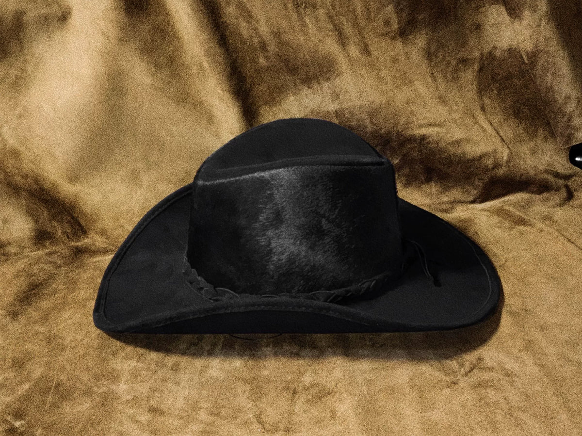 Cappello Cowboy in Pelle Artigianale Nero