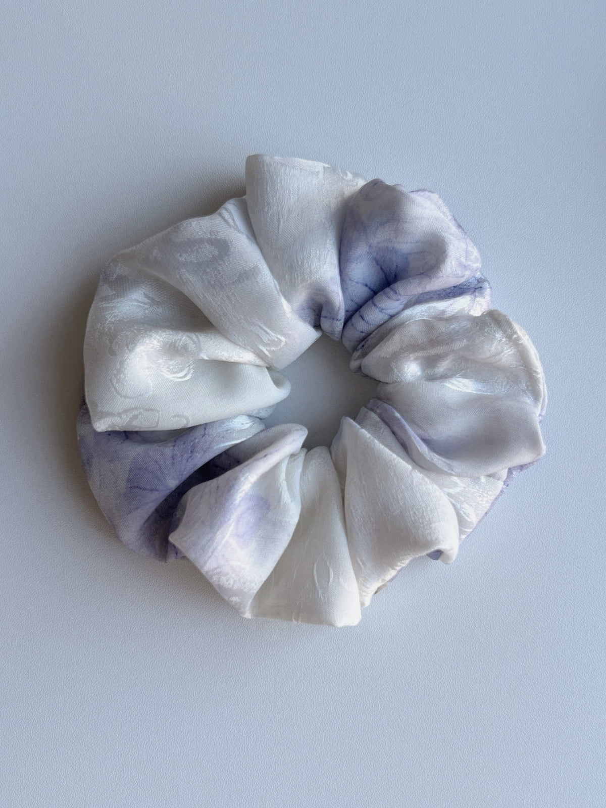 Jacquard Fabric Scrunchie Misty Purple Blue