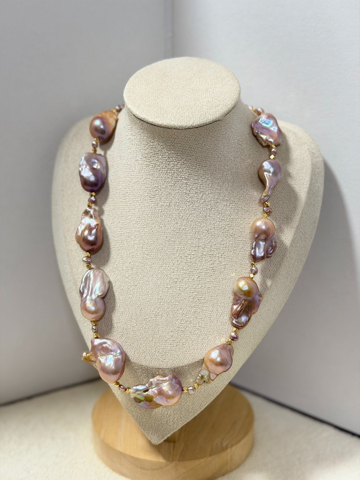 Metallic Purple Baroque Pearl Necklace