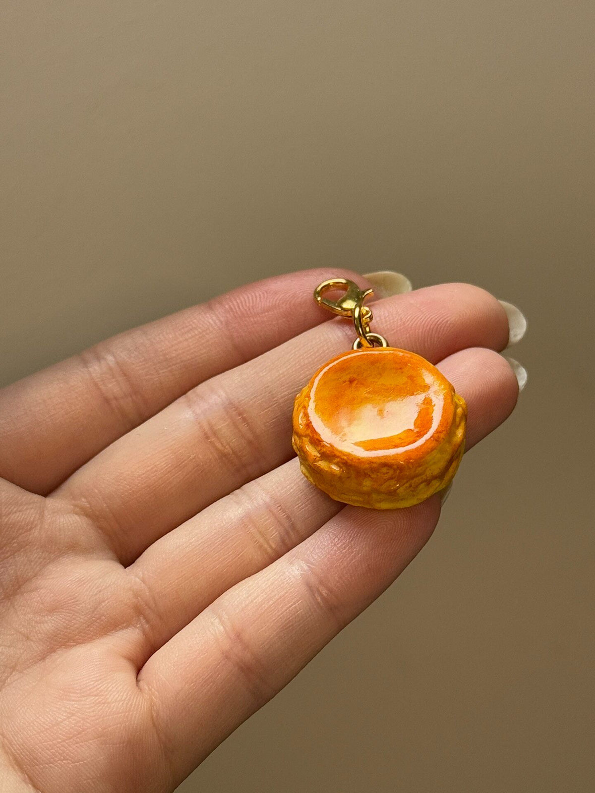 Mooncake Charm with Gold Lobster Clasp
