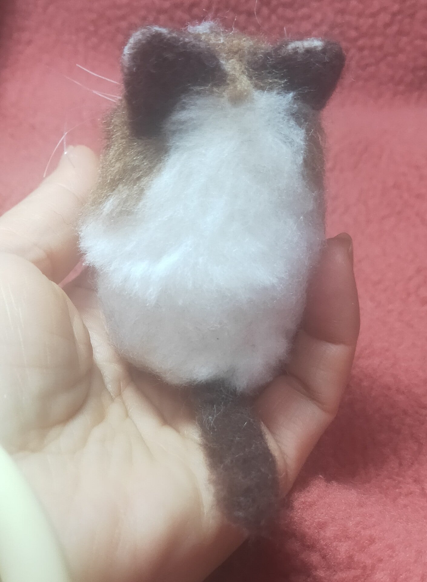 Miniature Wool Felt Cat Plush Toy, 7cm Seated Figure