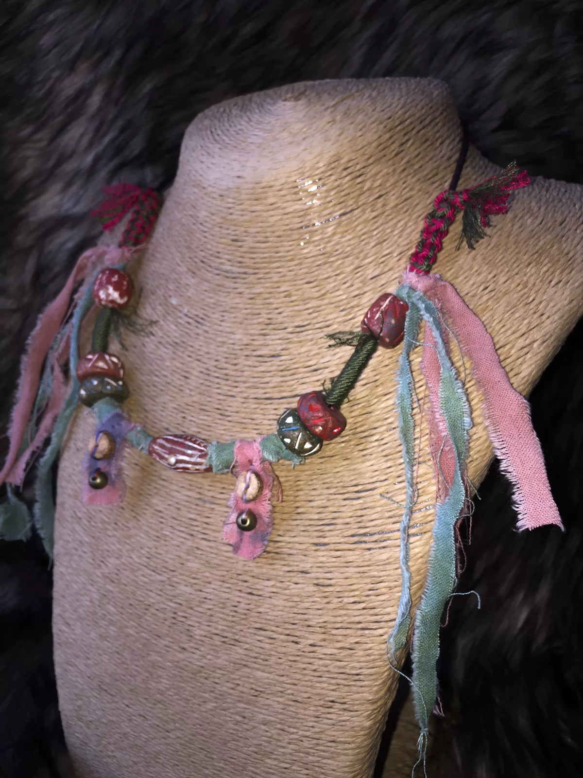 Nepalese Clay Bead Tribal Necklace