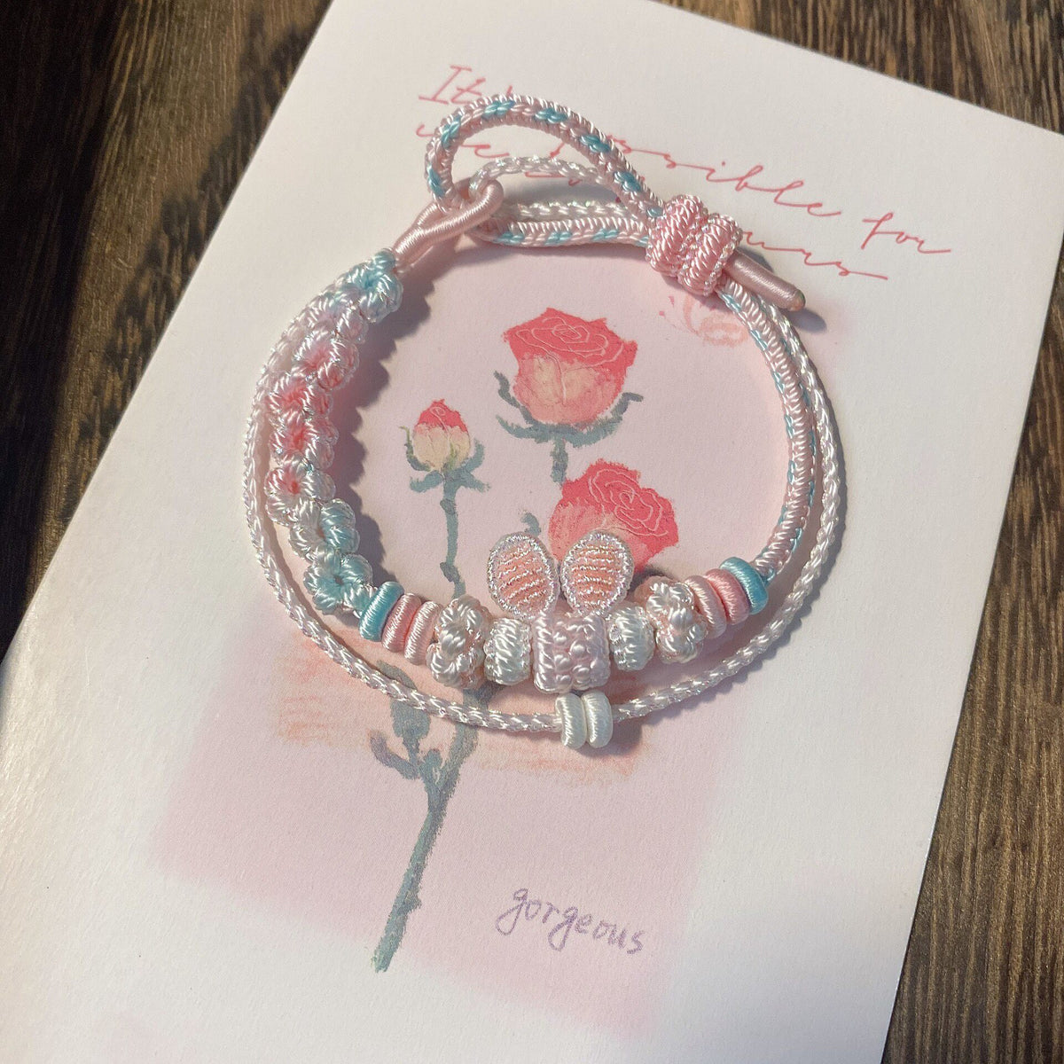 Handwoven Pastel Rabbit Bracelet