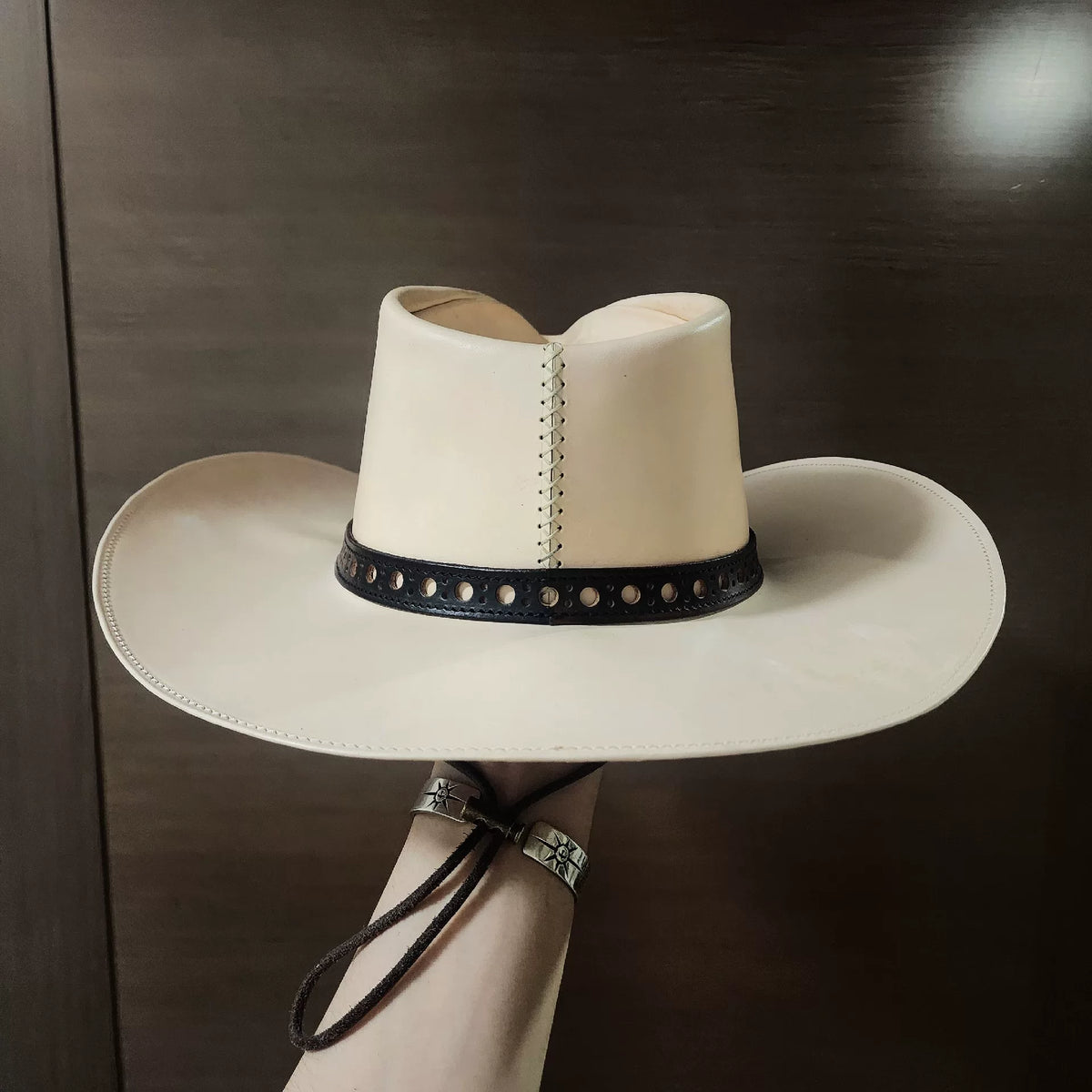 Handmade Vegetable Tanned Leather Cowboy Hat