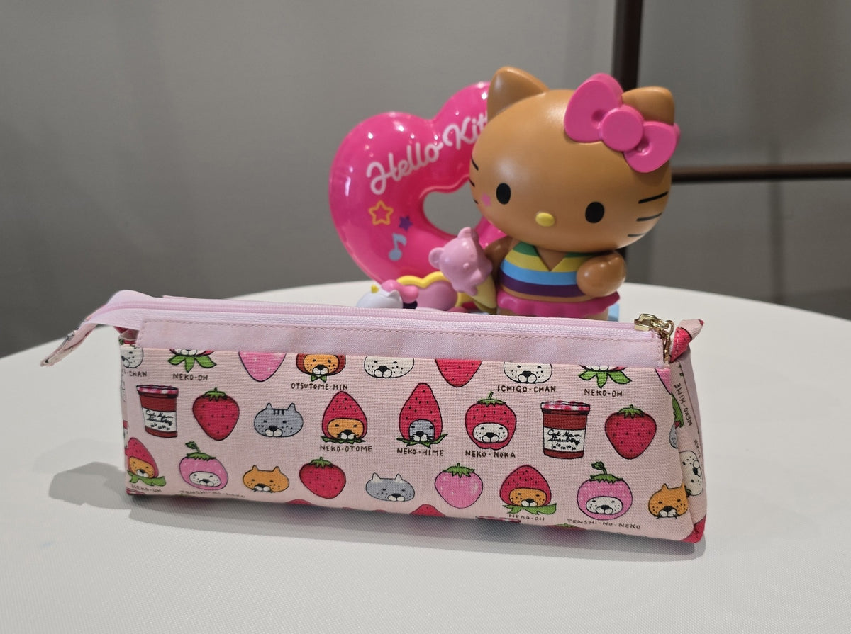 Pink Cat Pencil Case Storage Pouch