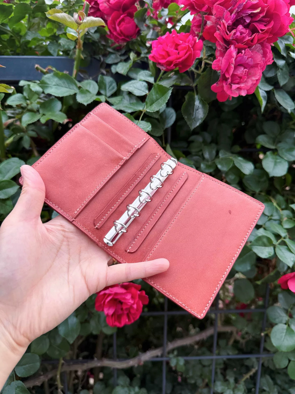 Agenda in pelle artigianale M5 rosa corallo