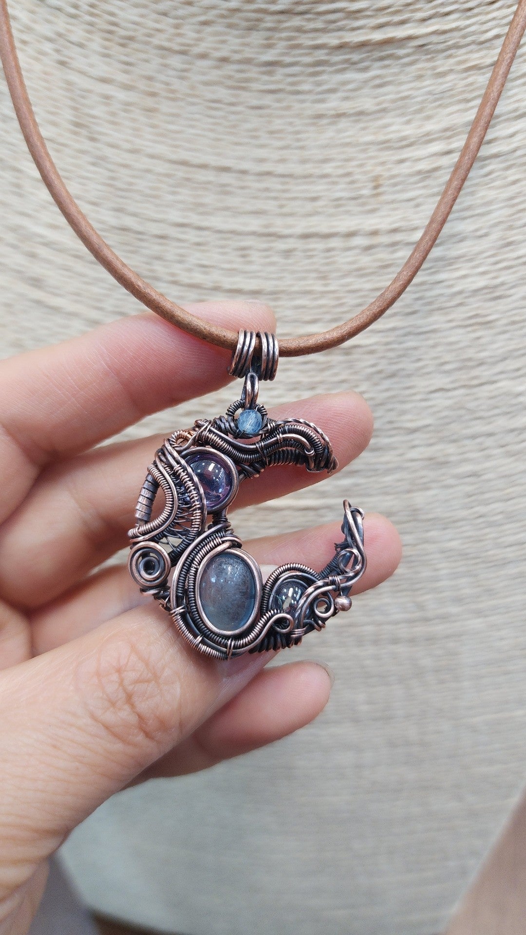 Wirewrapped Aquamarine Pendant Necklace