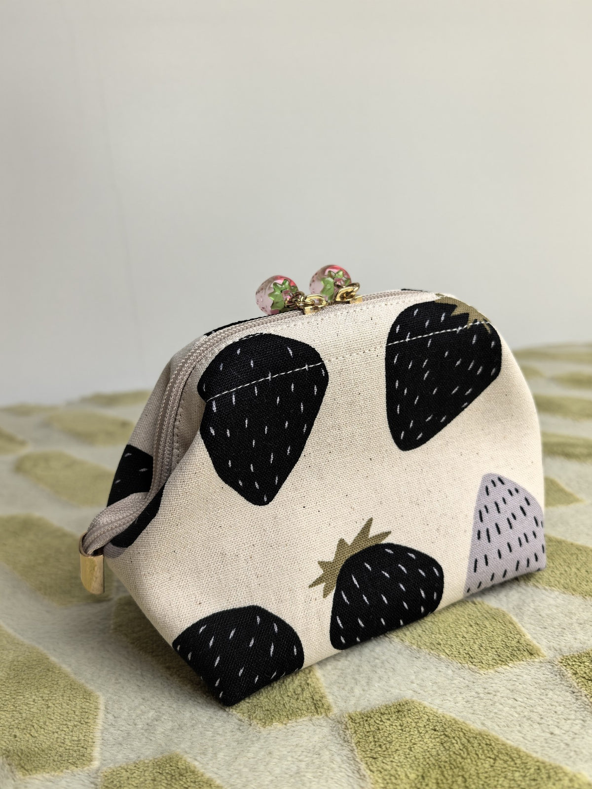 Strawberry Print Small Frame Pouch