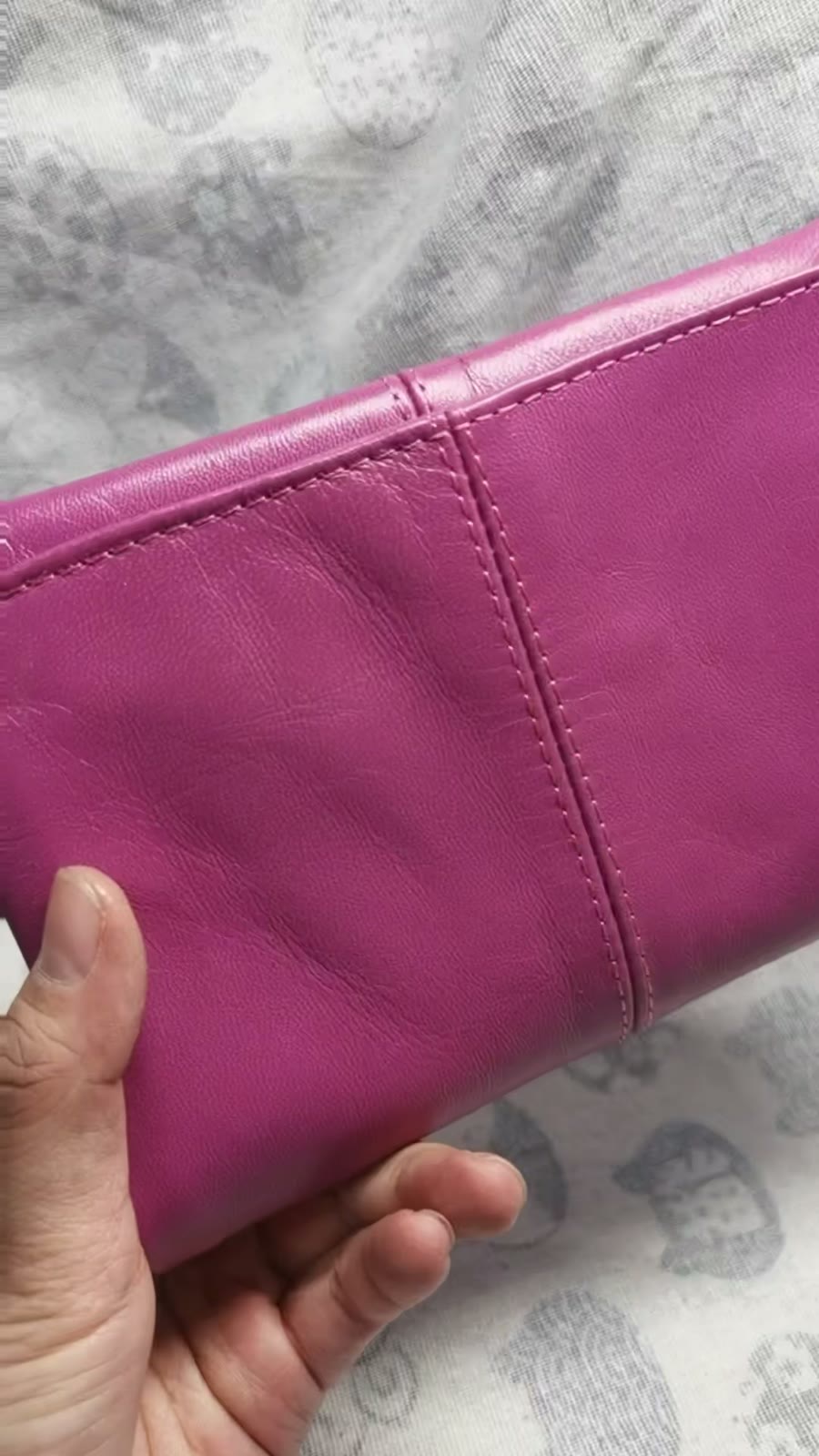 Violet Sheepskin Leather A6 Ring Binder