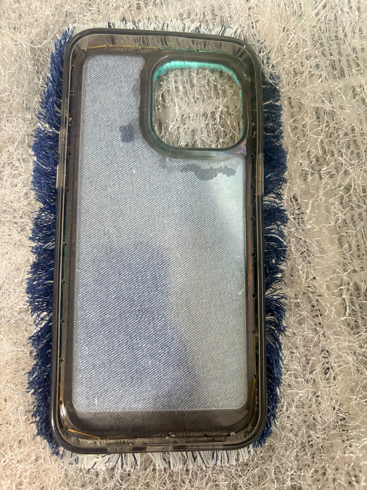 Pink Cat Fabric Phone Case Beaded