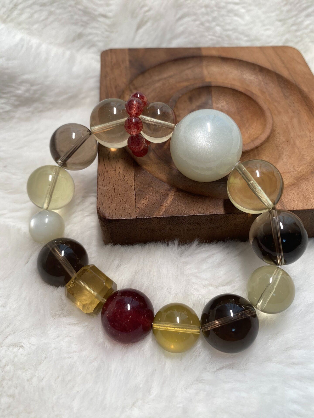Multi-Gemstone Crystal Bracelet with Moonstone
