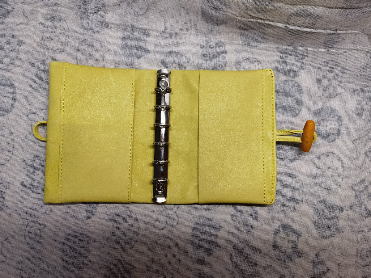 Lemon Yellow Sheepskin A7 Ring Planner Cover