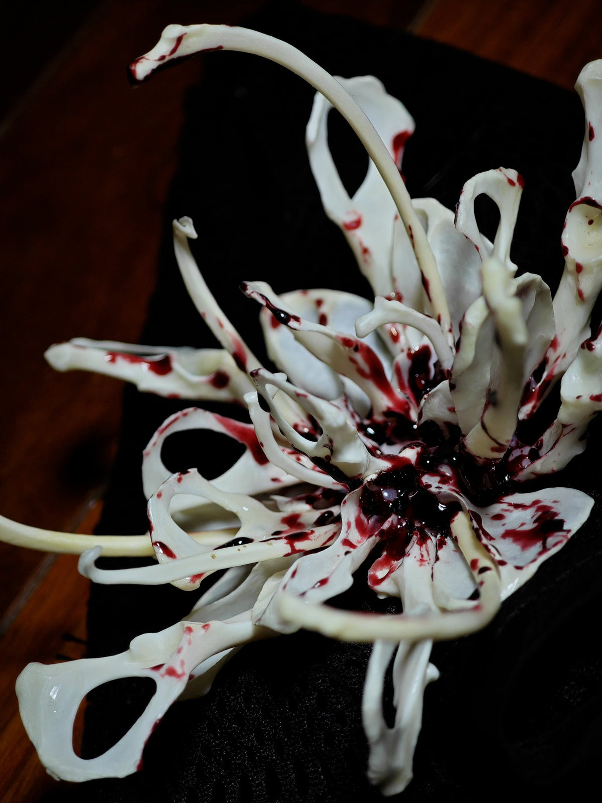 Cthulhu Skeletal Flower Bone Hair Clip
