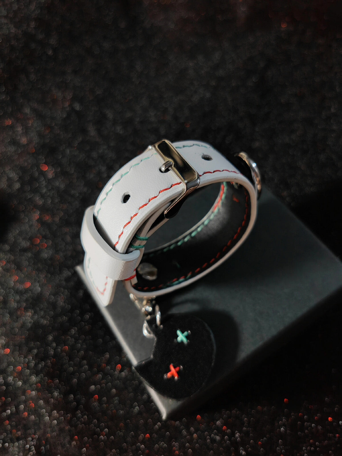 Black and White Leather Double Layer Bracelet
