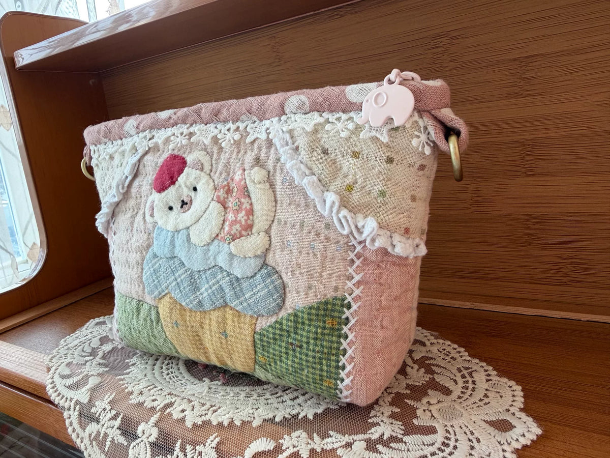 Saco de Tecido em Patchwork e Aplicação com Fecho
