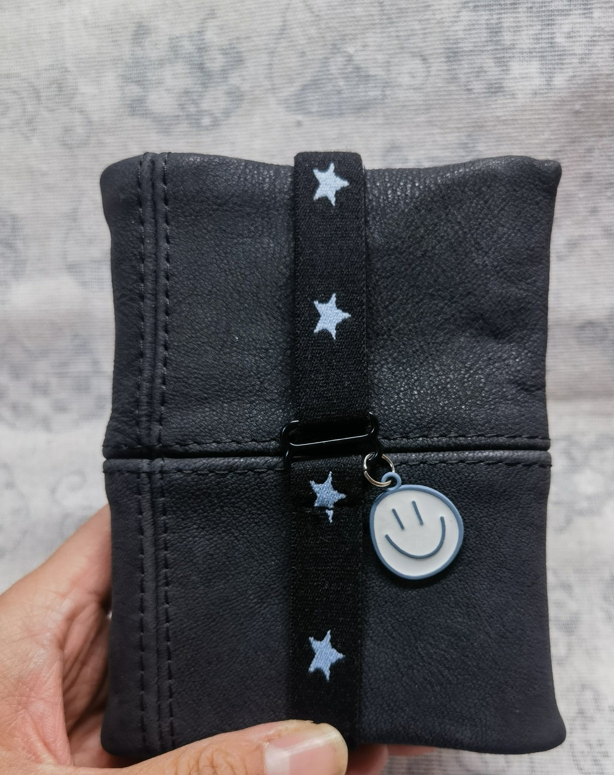 Black Goatskin Cross Patchwork M5 Binder