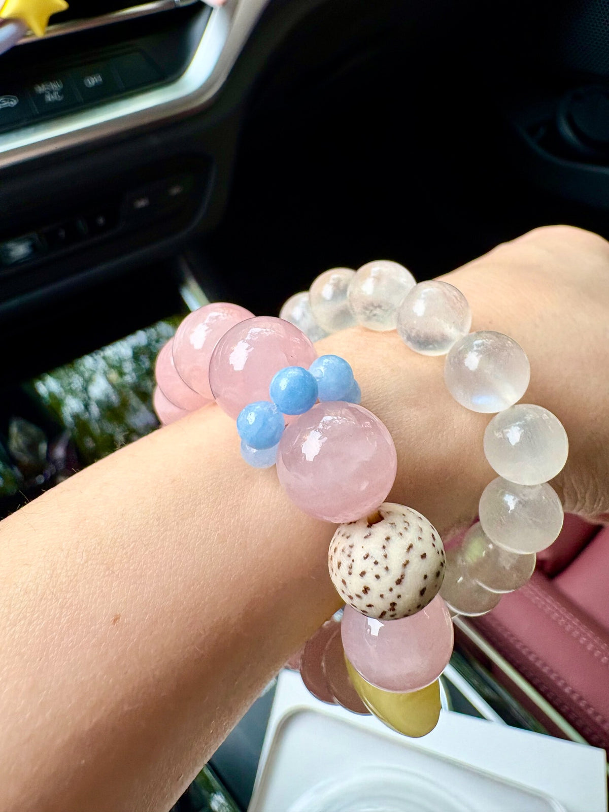 Pulseira de Contas Ma Fen com Estrela de Cera de Abelha