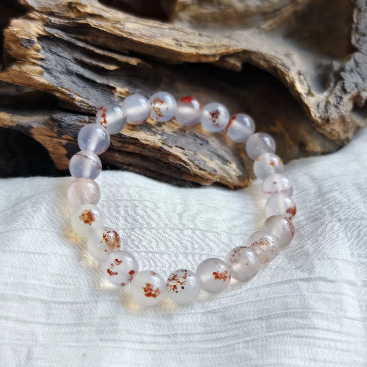 Zinnober-Achat Perlenarmband 8,3mm Perlen
