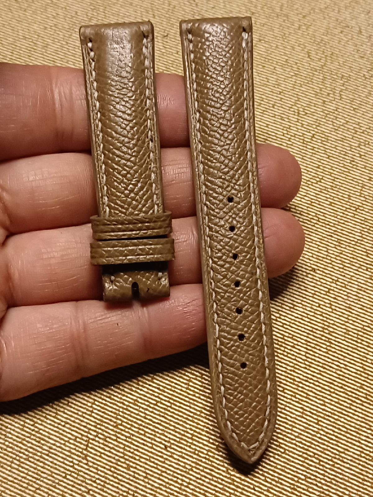 18mm Elephant Grey Epsom Watch Strap