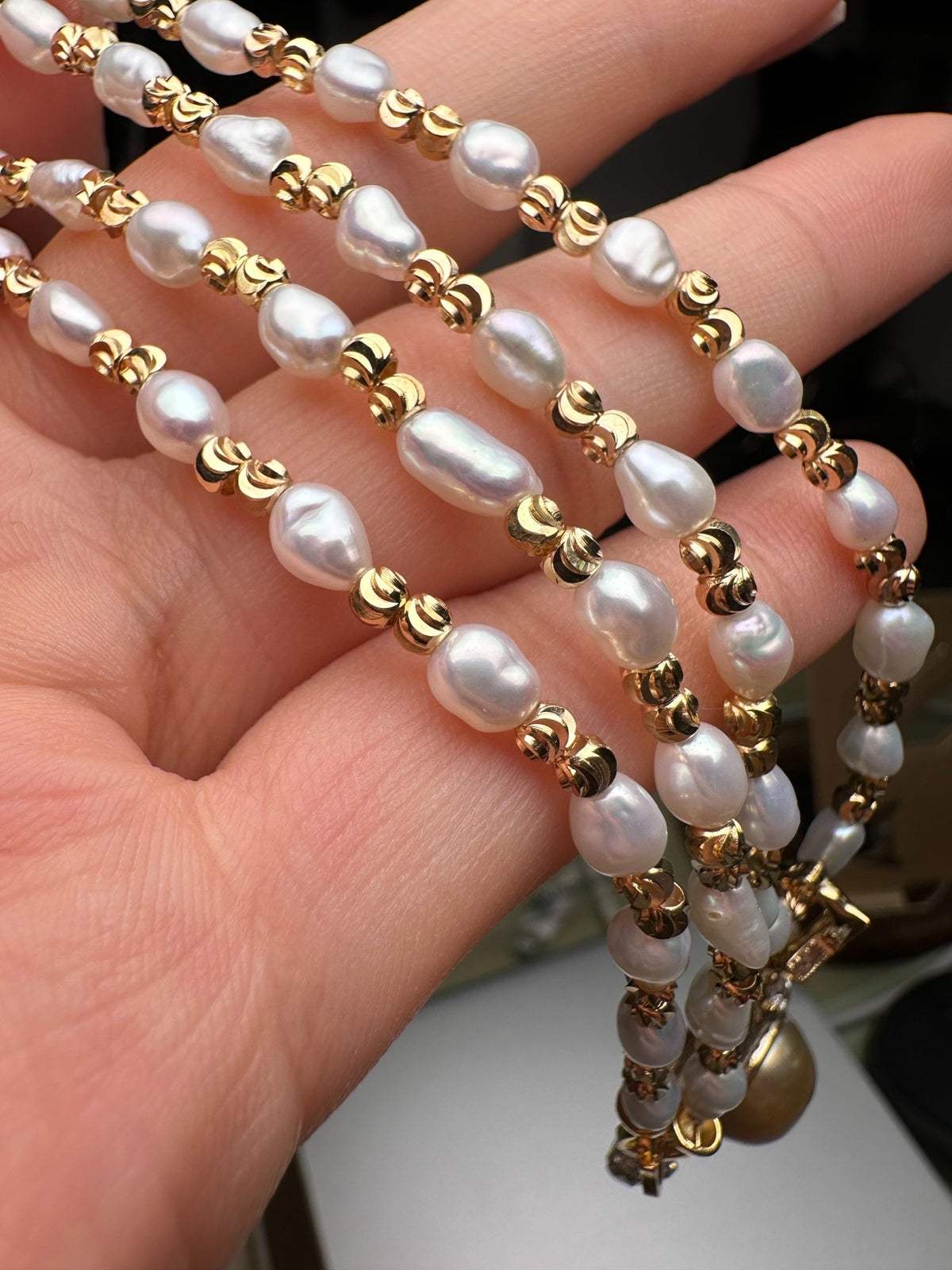 Collana con perle Keshi naturali da 48 cm
