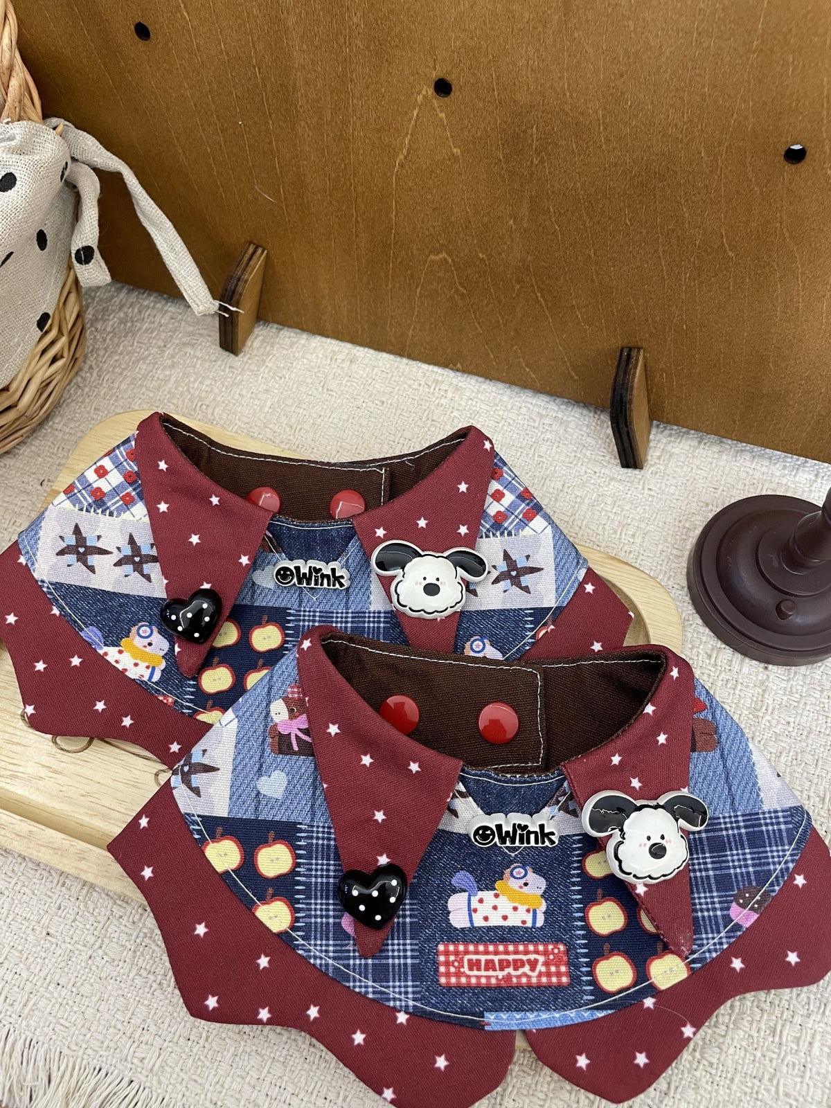 Patchwork Star Pet Bib Collar