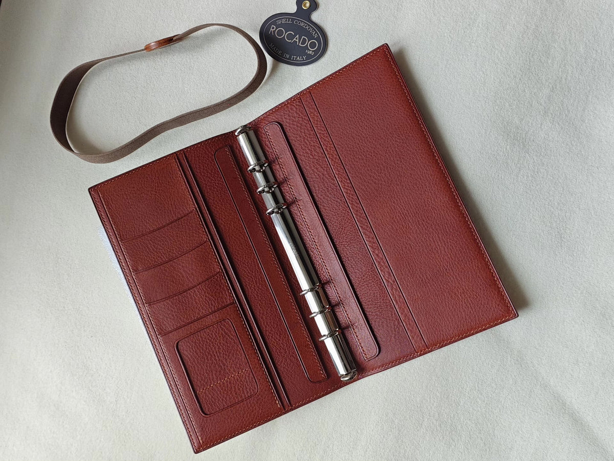 A5 Slim Ring Binder Notebook in Shell Cordovan