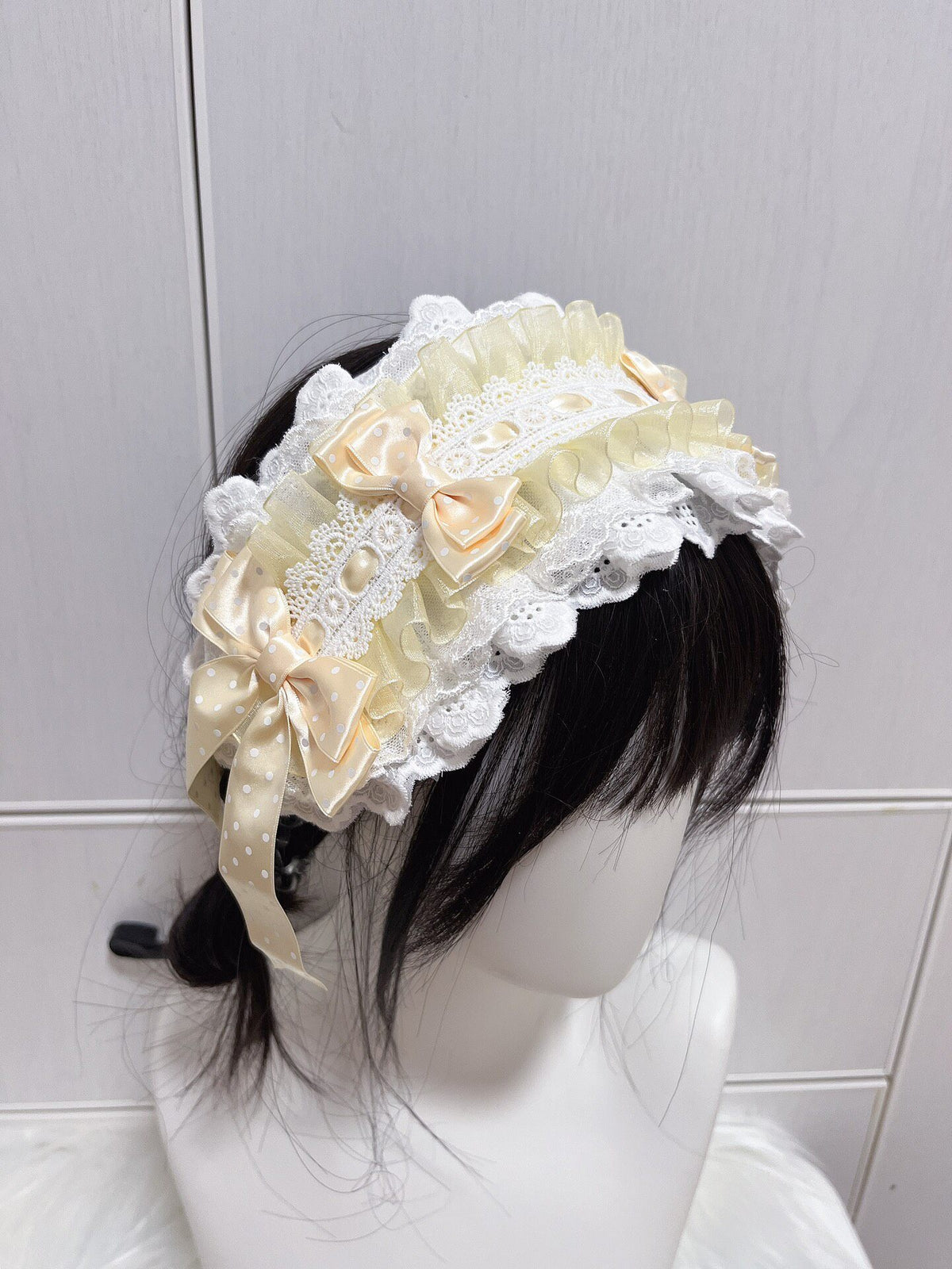 Yellow Lolita Handmade Ruffled Lace Headband