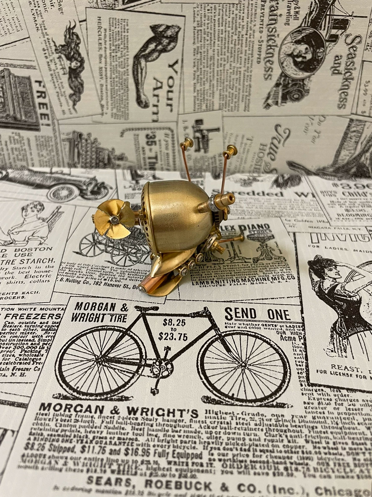 Steampunk Brass Snail Mechanical Figurine