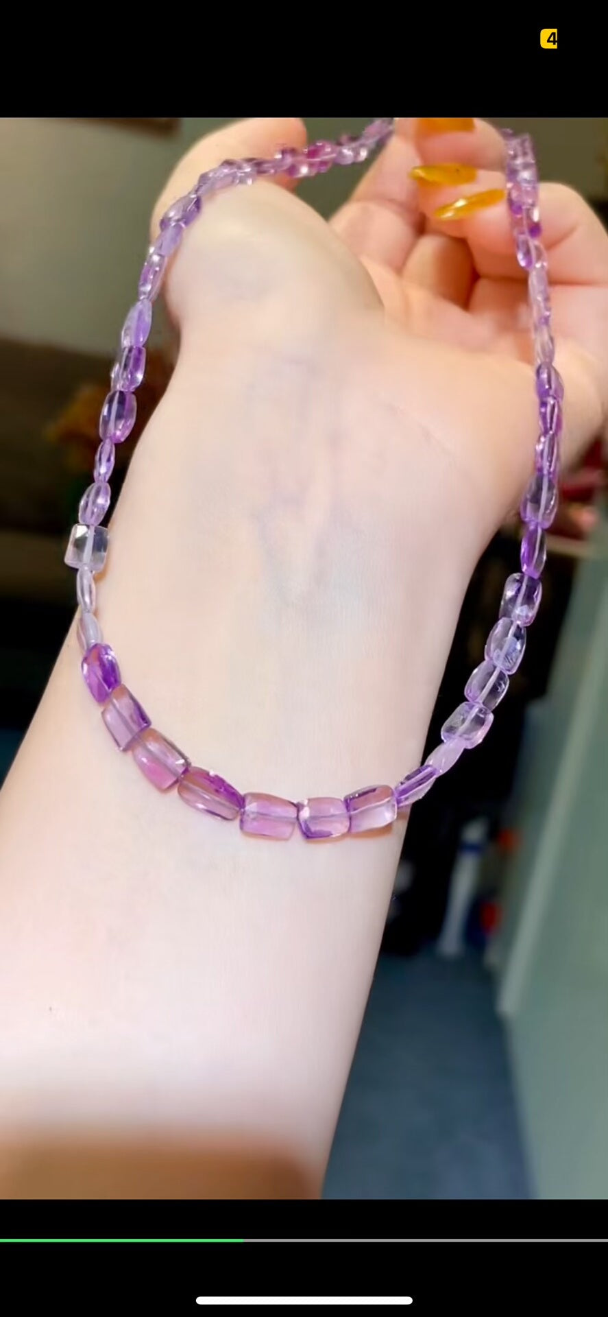 Faceted Amethyst Necklace, 7-8mm Beads, 43.5cm Length