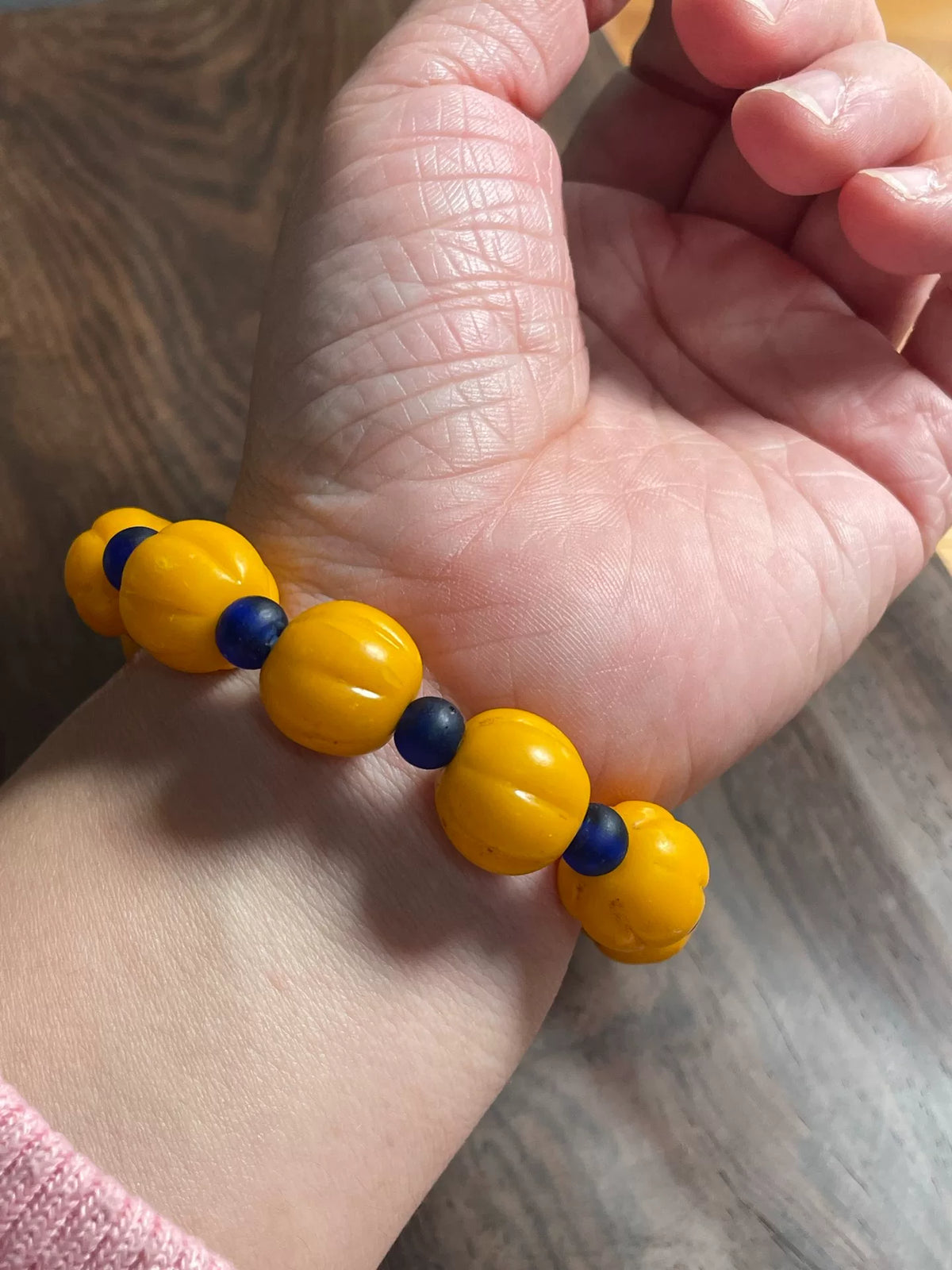 Old Tianjin Glass Melon Bead Bracelet