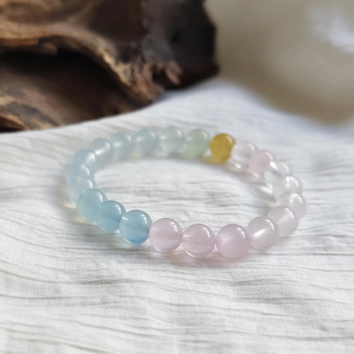 Natural Morganite Beaded Bracelet 8.5mm