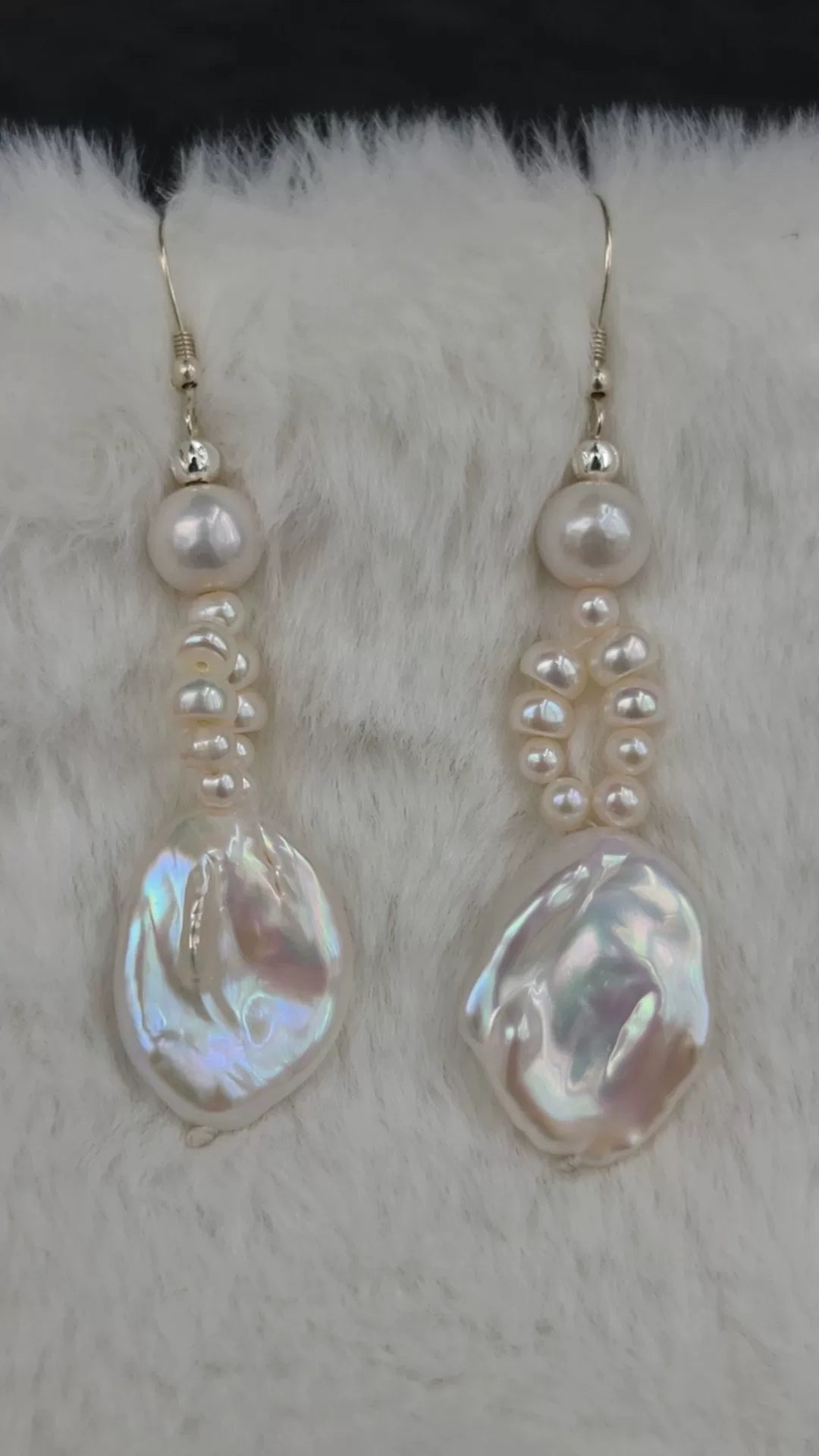 Baroque Freshwater Pearl Dangle Earrings 925 Silver