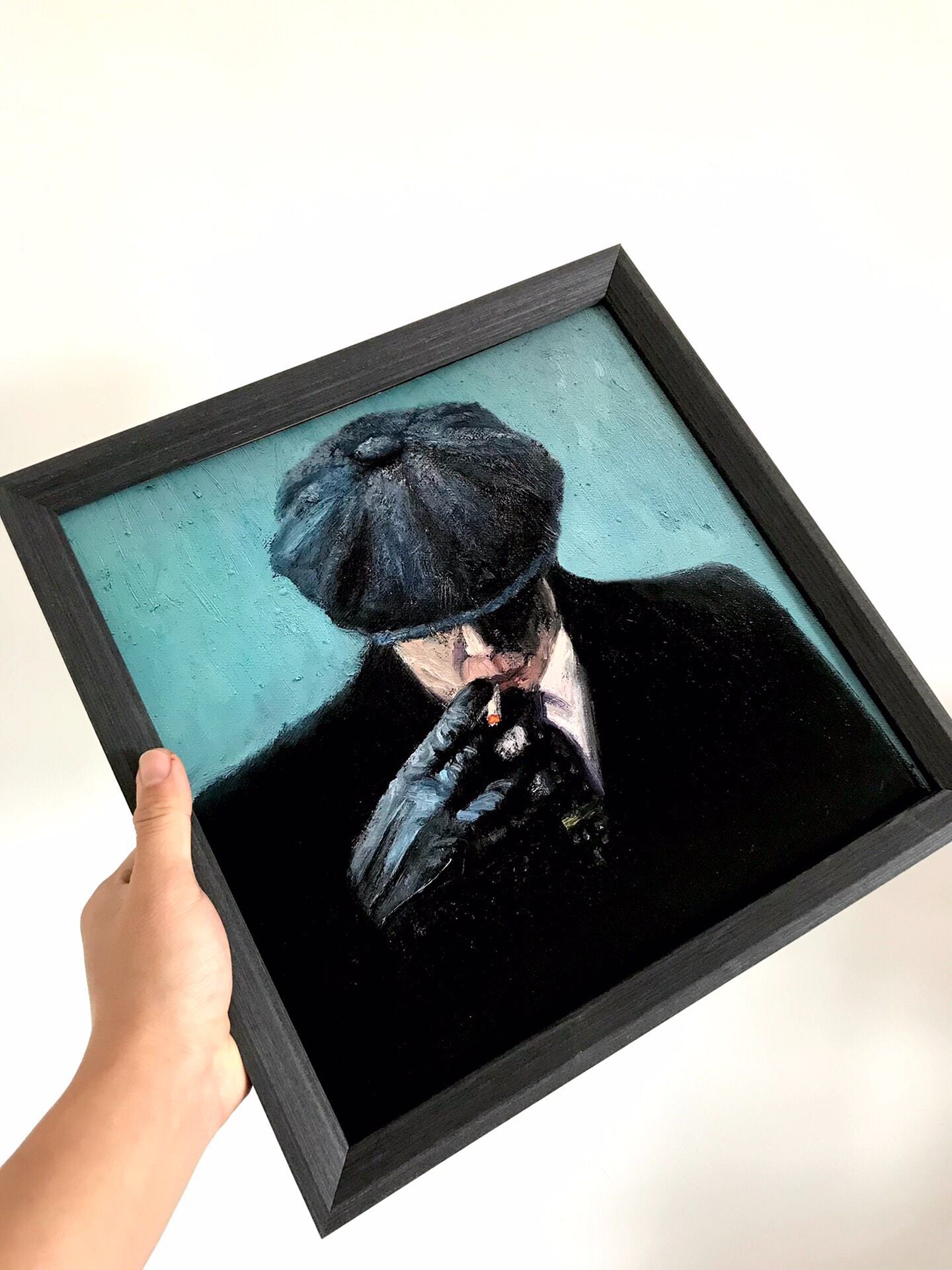 Tommy Shelby Micro-Spray Print, 30x30cm Framed Portrait