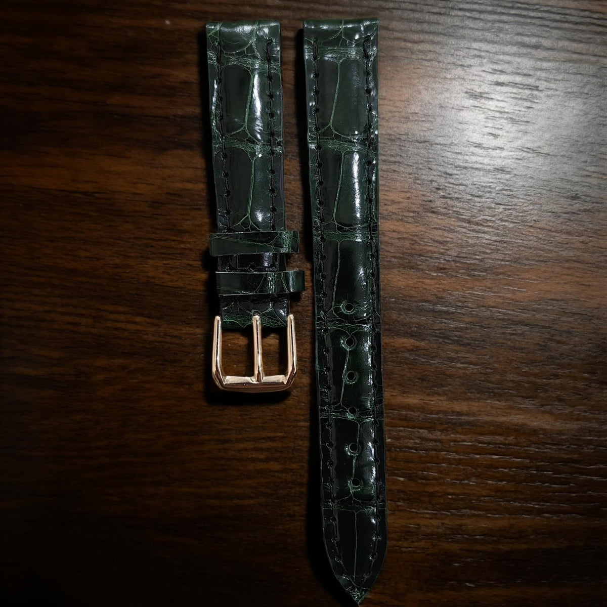 Green Crocodile Leather Watch Strap 16mm