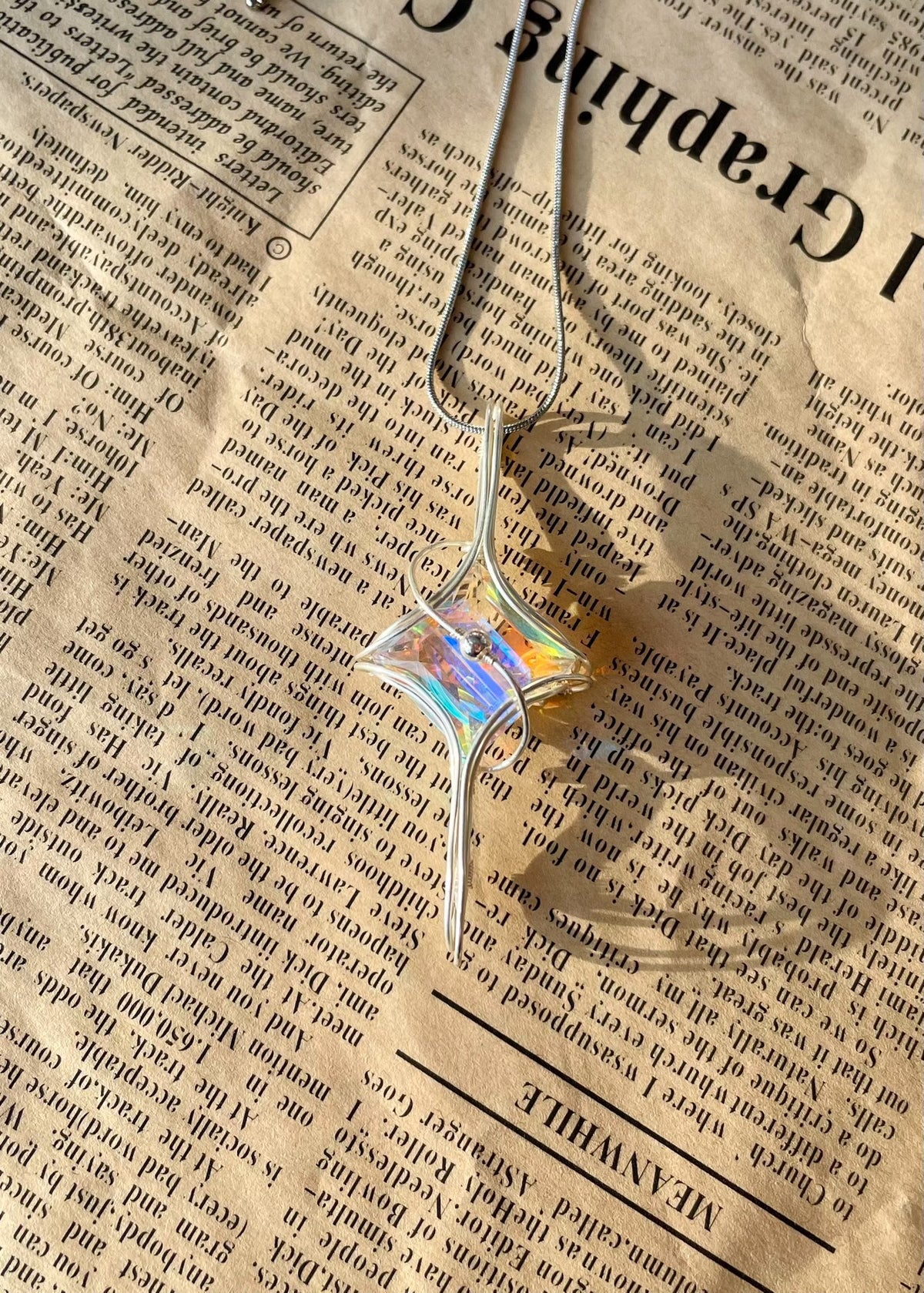 Wire Wrapped Star Pendant Zircon