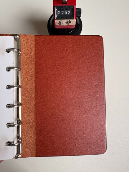 A7 13-Ring Leather Notebook Cover with Metal Binding