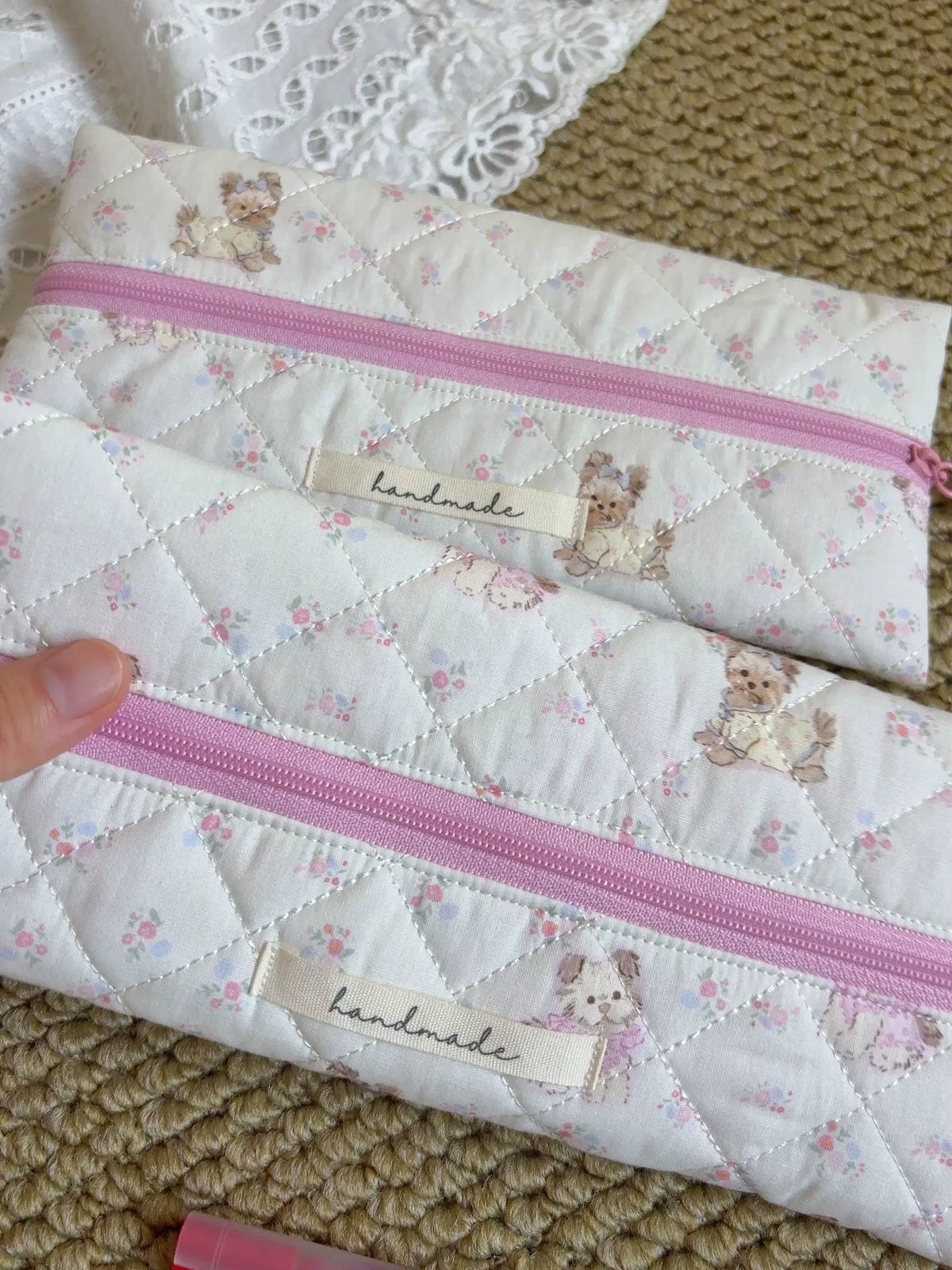 Estojo Acolchoado Yorkshire Terrier Rosa Zip