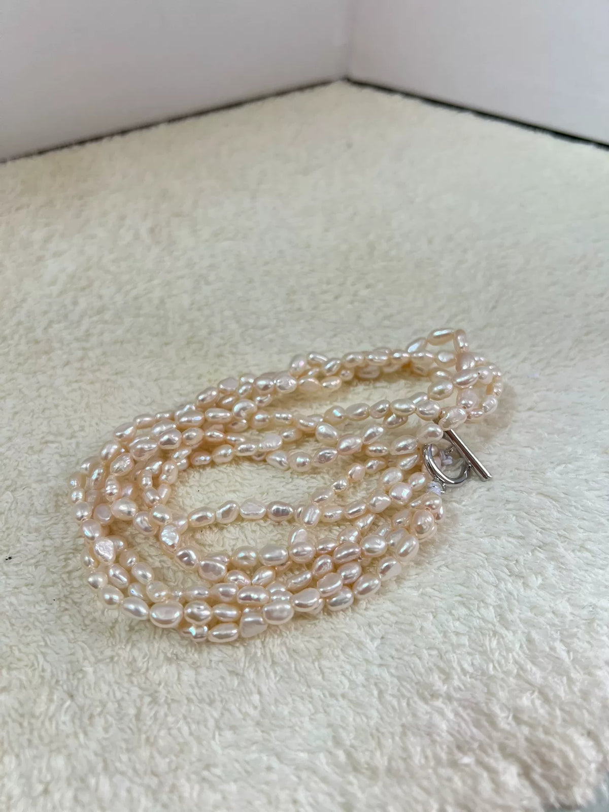 Collier multi-rang de perles Keshi d'eau douce