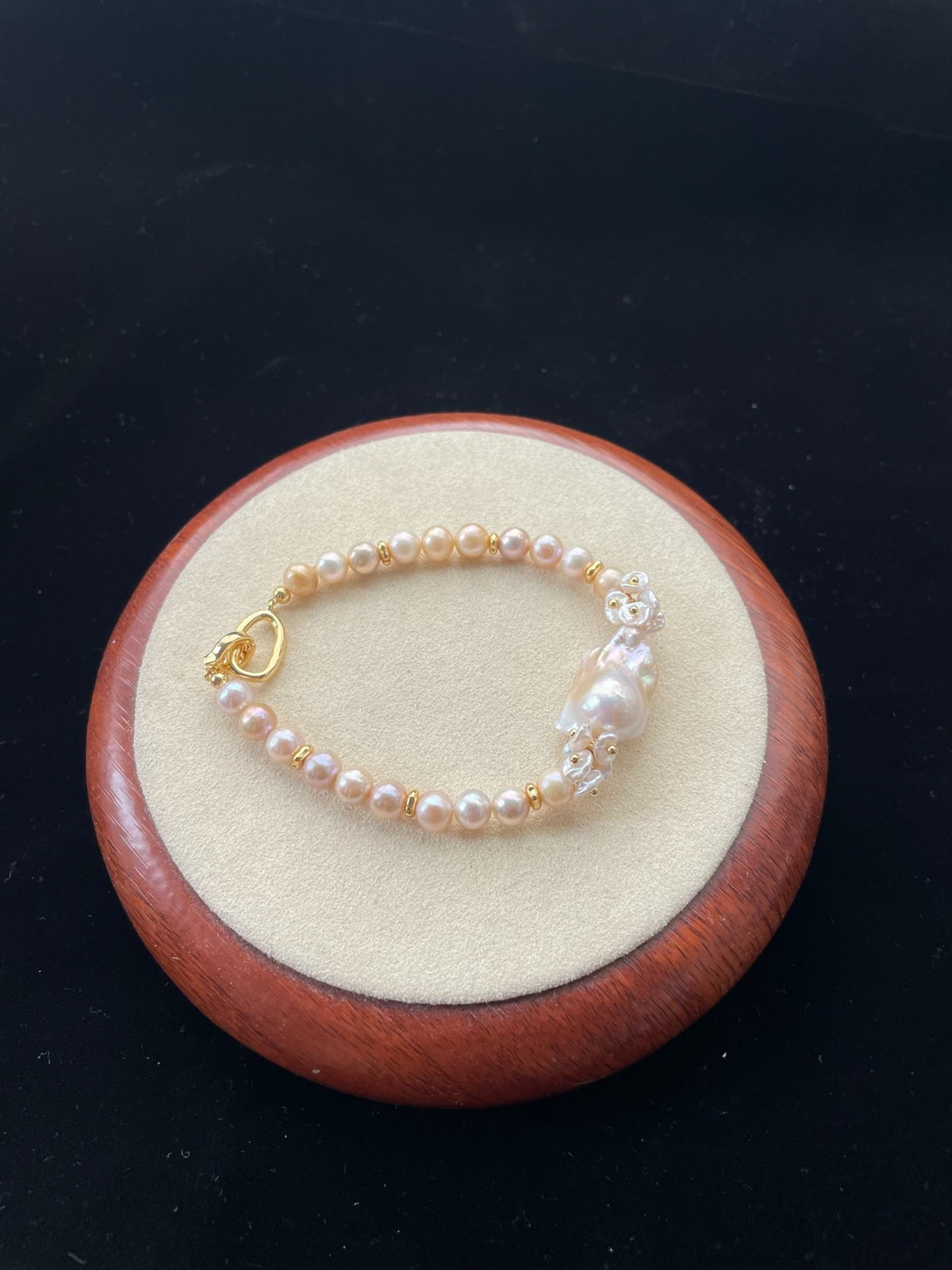 Natural Pearl Bracelet with Baroque Centerpiece
