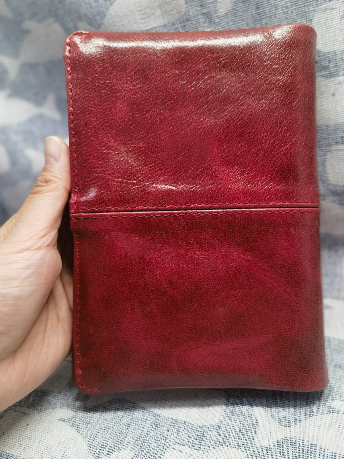 Wine Red Oiled Wax Sheepskin A6 Journal Cover