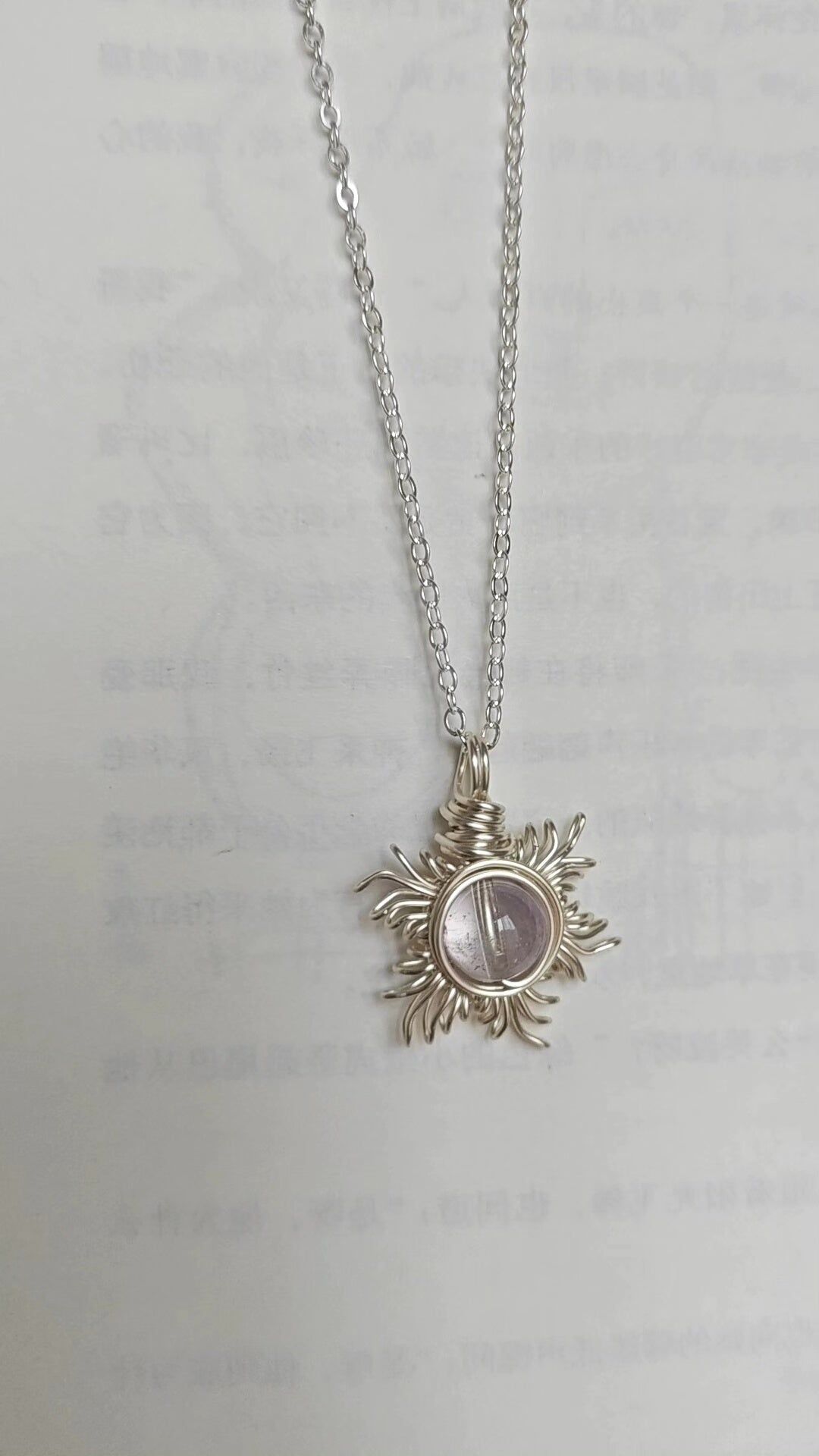 Sonnenblume Amethyst Wickdraht-Halskette