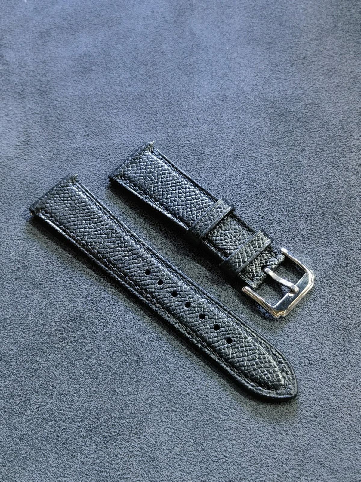 Black Leather Watch Strap 22mm to 18mm