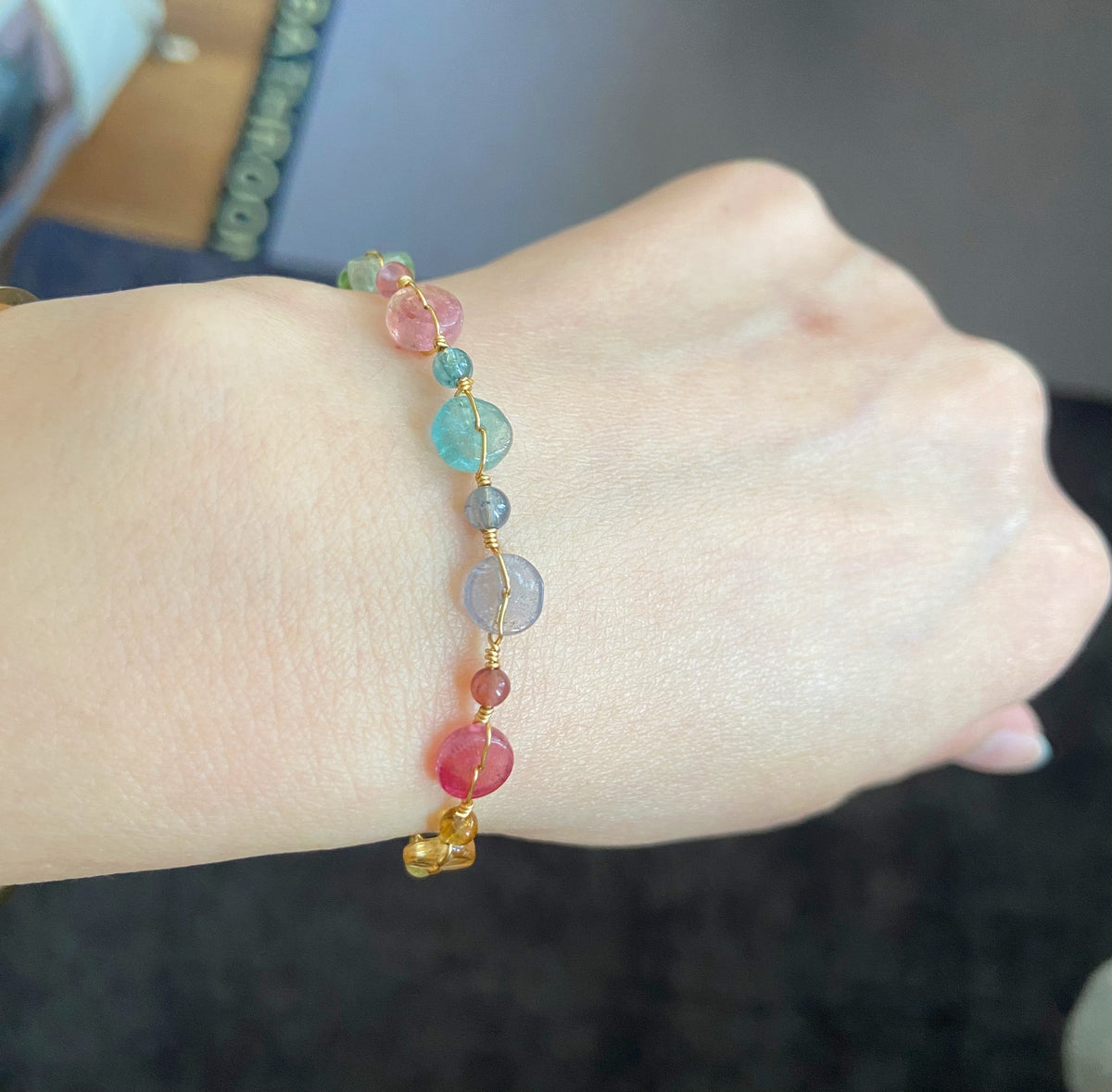 Pulsera Arcoíris Artesanal de Turmalina
