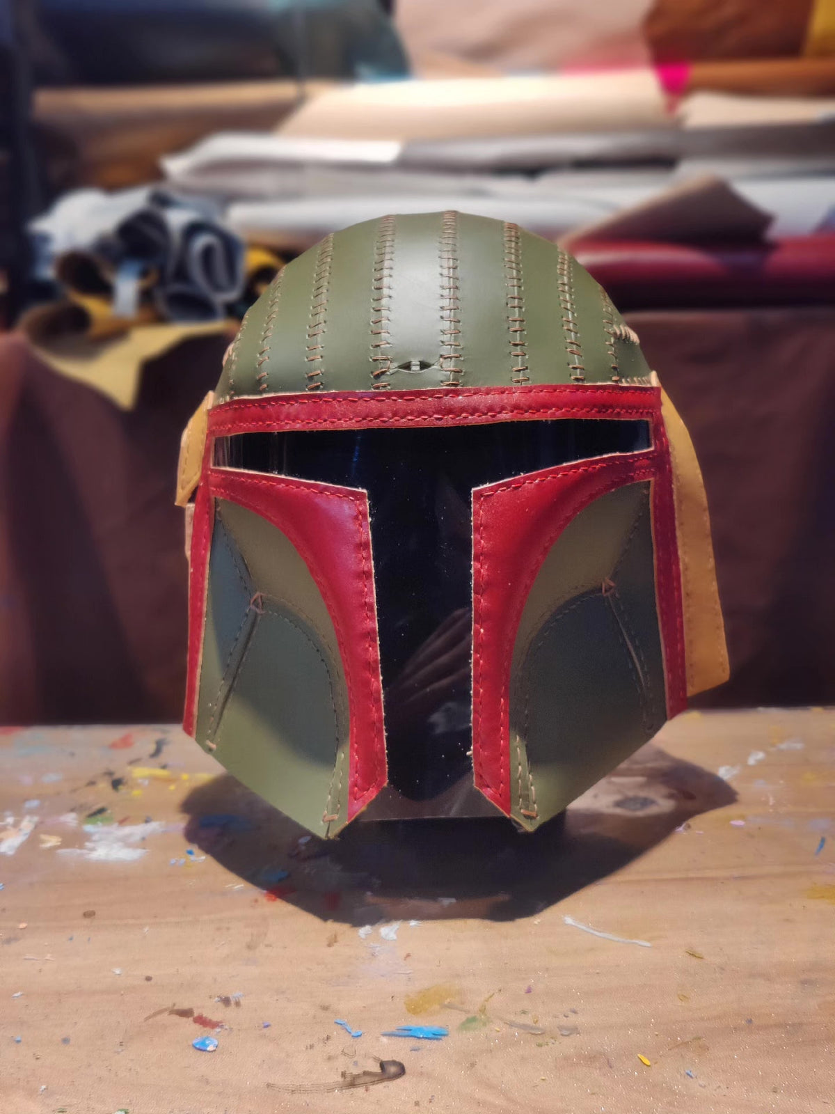 Handcrafted Leather Mandalorian Helmet