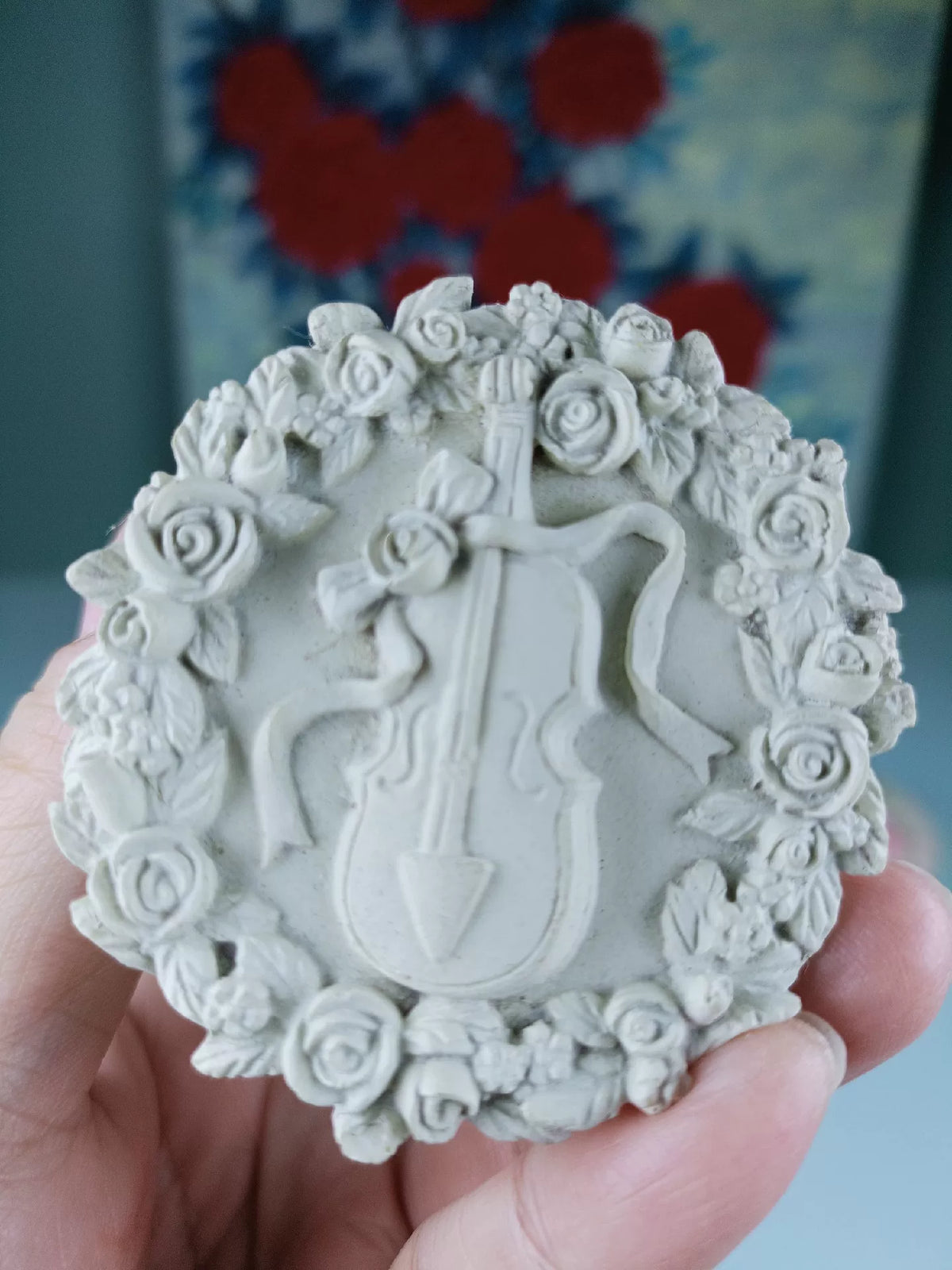 Molde de fundición de silicona con relieve floral redondo