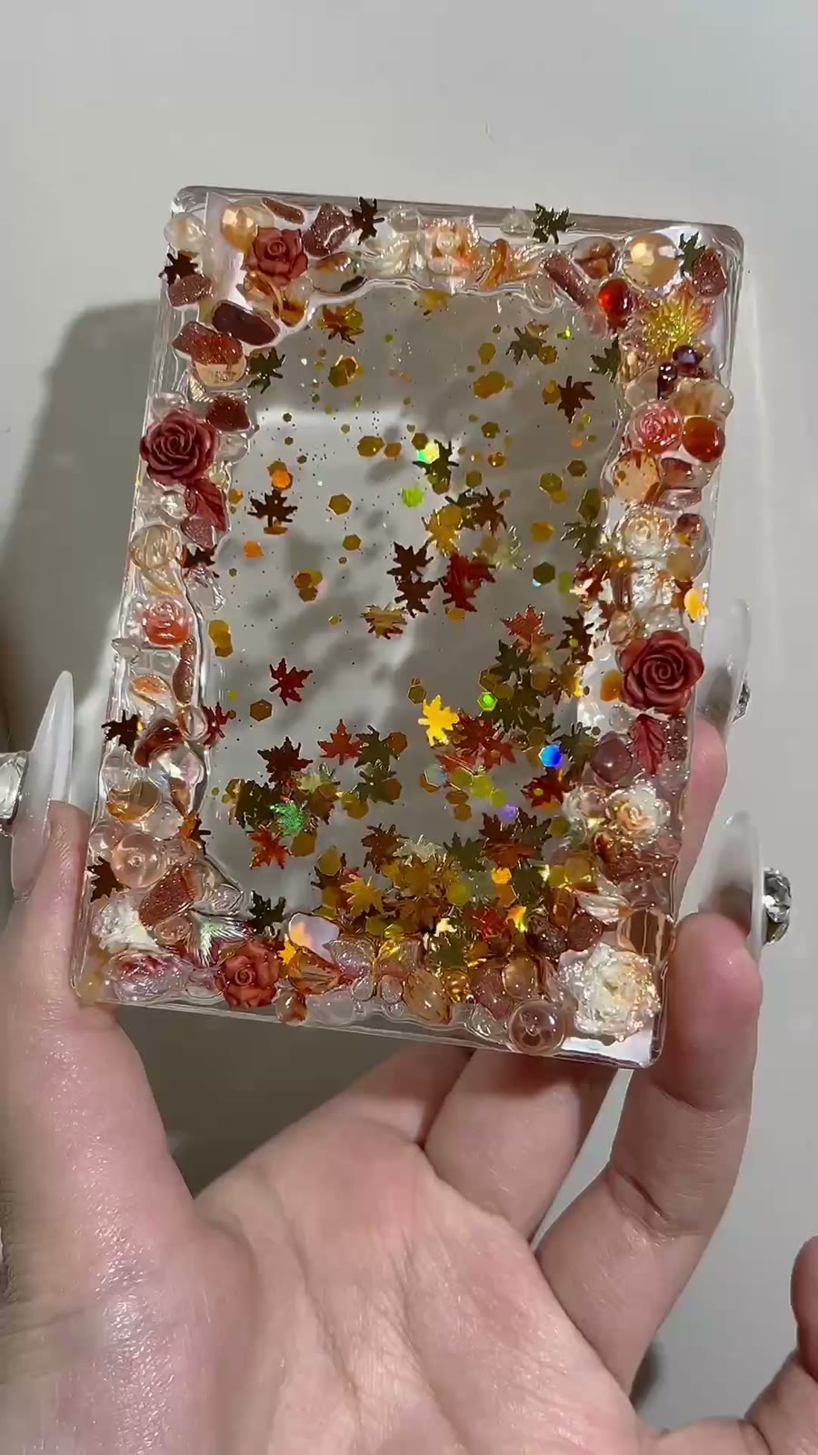 Porte-cartes Automne avec confettis holographiques