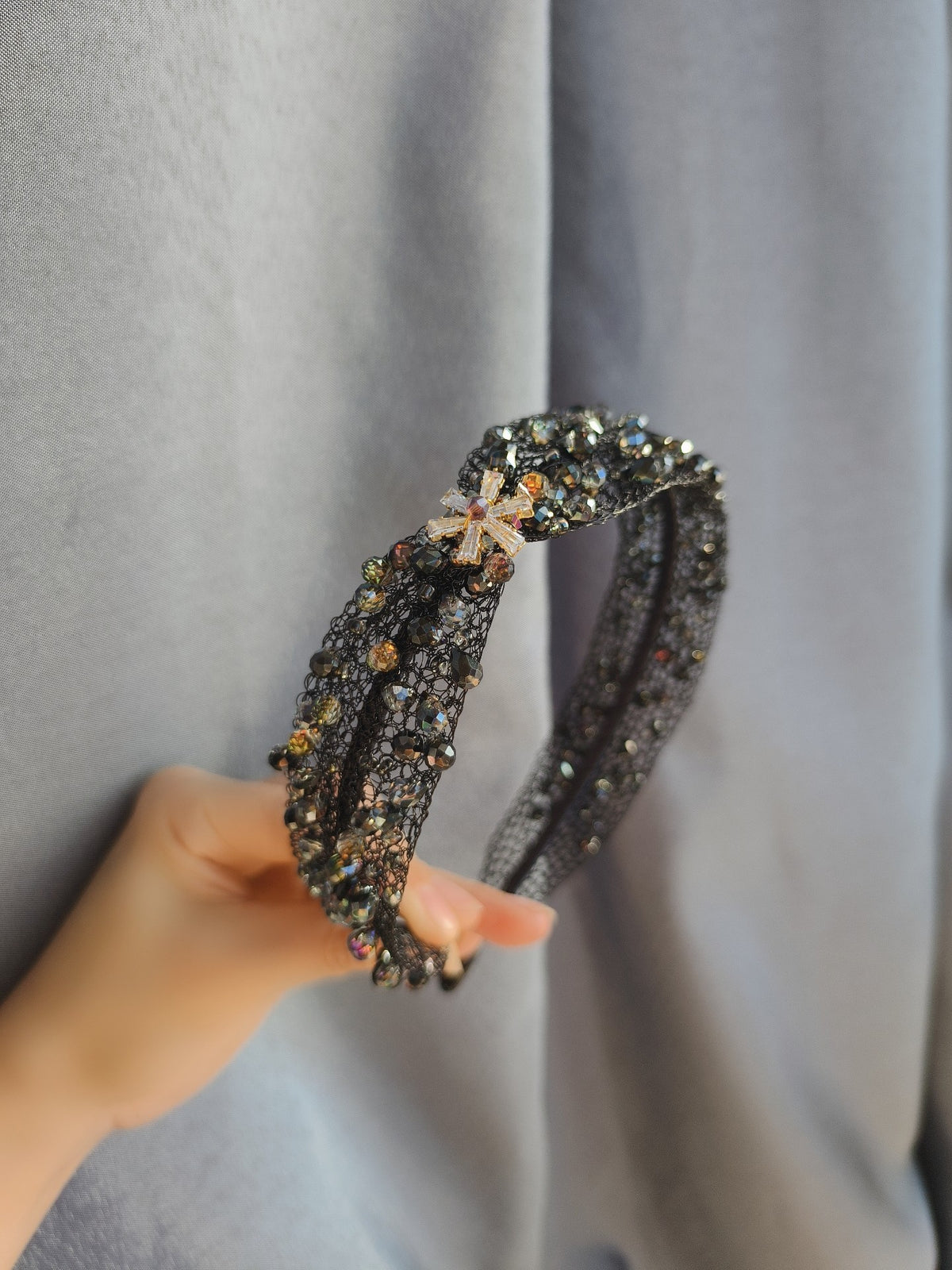 Crystal Beaded Mesh Headband